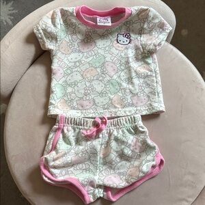 Hello Kitty Kids short Set - Pink and White